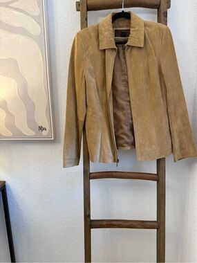 Siena Studio Suede Zip-Front Jacket in Tan